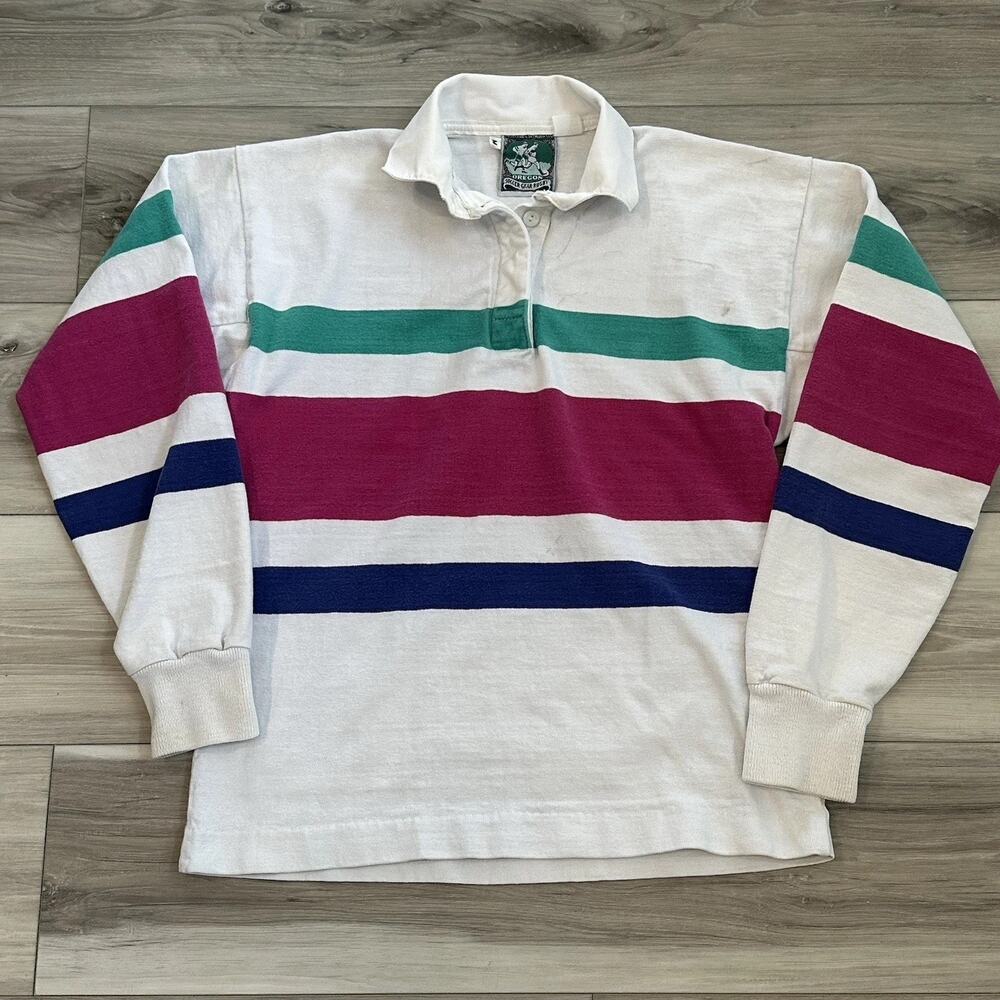 VTG McIntosh & Seymour Mens Medium Rugby Polo USA Made Heavy Cotton Colorblock